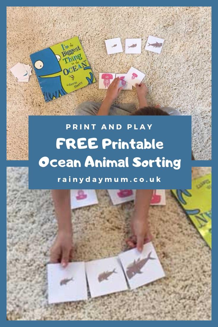 FREE Printable Ocean Animal Comparing and Sorting Cards