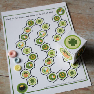 St Patrick's Day Free Printable Board Game for Toddlers and Preschoolers