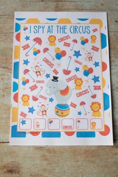 FREE Printable Circus I Spy Game for Toddlers and Preschoolers