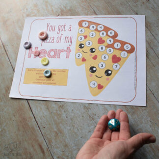 Roll and Cover Valentine's Number Game for Preschoolers