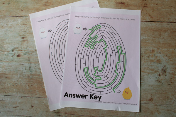 the maze and answer key