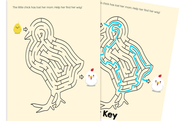 easter shapes mazes