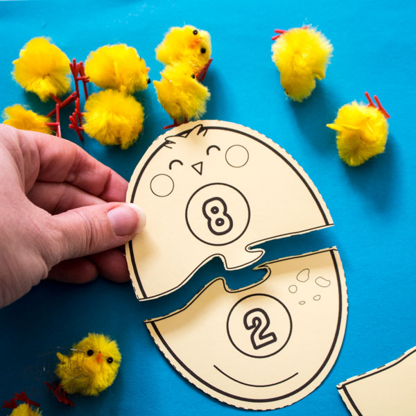 Egg and Chick Number Bonds Puzzles for Kids