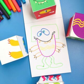 crazy monster free printable drawing cube game for kids