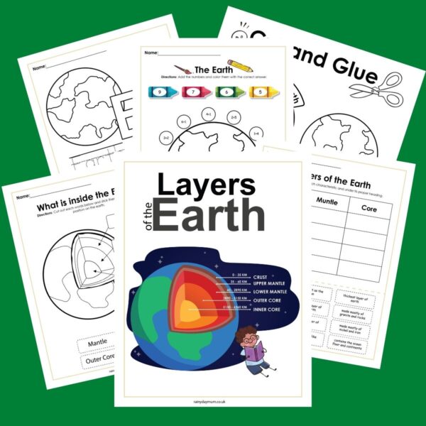 printable layers of the earth pack for multiple ages of children