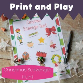 Print and play indoor Christmas scavenger hunt for kids